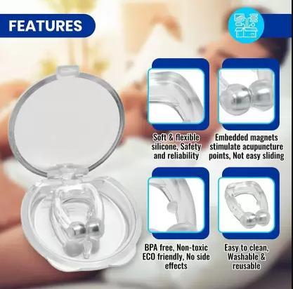 Anti Snoring Device for Men and Women | Snore Free Nose Clip | Silicone Magnetic Nose Clip  | Anti Snoring Magnet Clip | Anti Snoring Device | instant relief from snoring