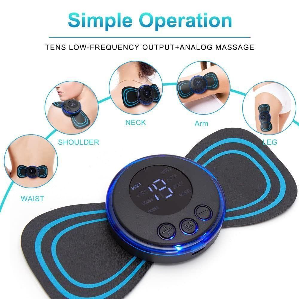 Mini Butterfly Massager – Portable Wireless Pain Relief & Muscle Relaxation for Neck, Back, Shoulders, Legs & Feet – 8 Modes & 19 Strength Levels – Electric Body Massager for Blood Circulation
