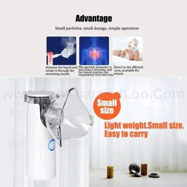 Portable Mesh Nebulizer Handheld, One Touch Operation, No Noise, High Nebulization Rate, Personal Inhalers For Breathing Problems Lightweight, Travel Friendly Nebulizer For Adults & Kids