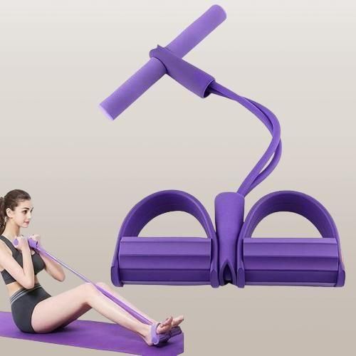 Pull Reducer Training Bands 4 Tubes Body Trimmer Pedal Exerciser Yoga Exercise, Arm Exercise, Tummy Body Building Training Men and Women